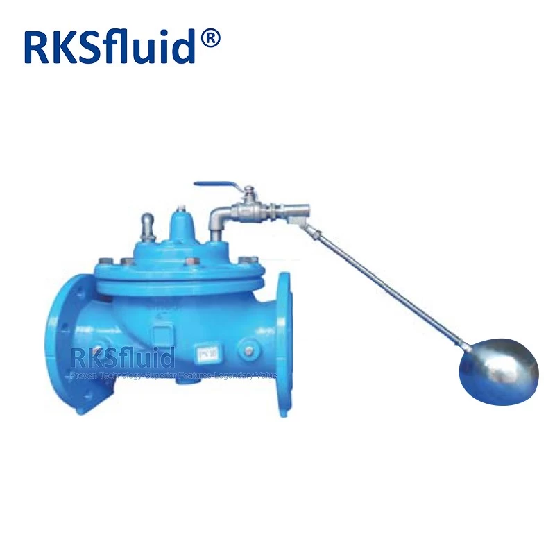 China RKSfluid water level control valve diaphragm type ductile iron 100X automatic float ball type control valve PN16 manufacturer