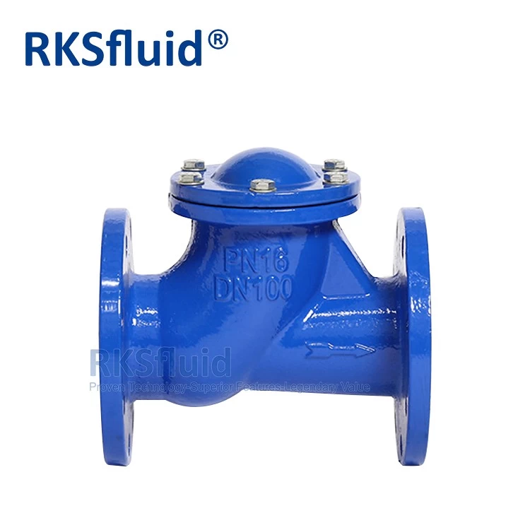 중국 RKSfluid 워터 밸브 연성 철 플랜지 타입 볼 체크 밸브 DN100 PN10 PN16 플랜지 엔드 비 리턴 밸브 제조업체