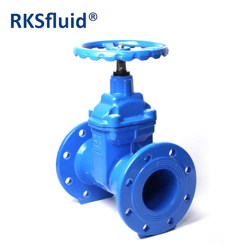 China RKSfluid chinese gate valve pn10 pn16 dn100 soft seal resilient seated ductile iron gate valve factory price manufacturer