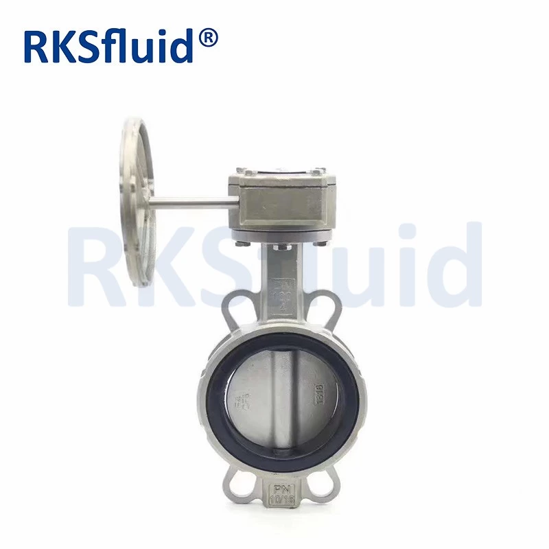 China 4 10 inch ptfe type Ductile Iron cast iron stainless steel wafer butterfly valve price list manufacturer