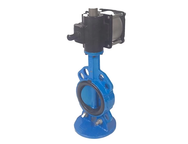 DN100 Wafer butterfly valve with pneumatic actuator