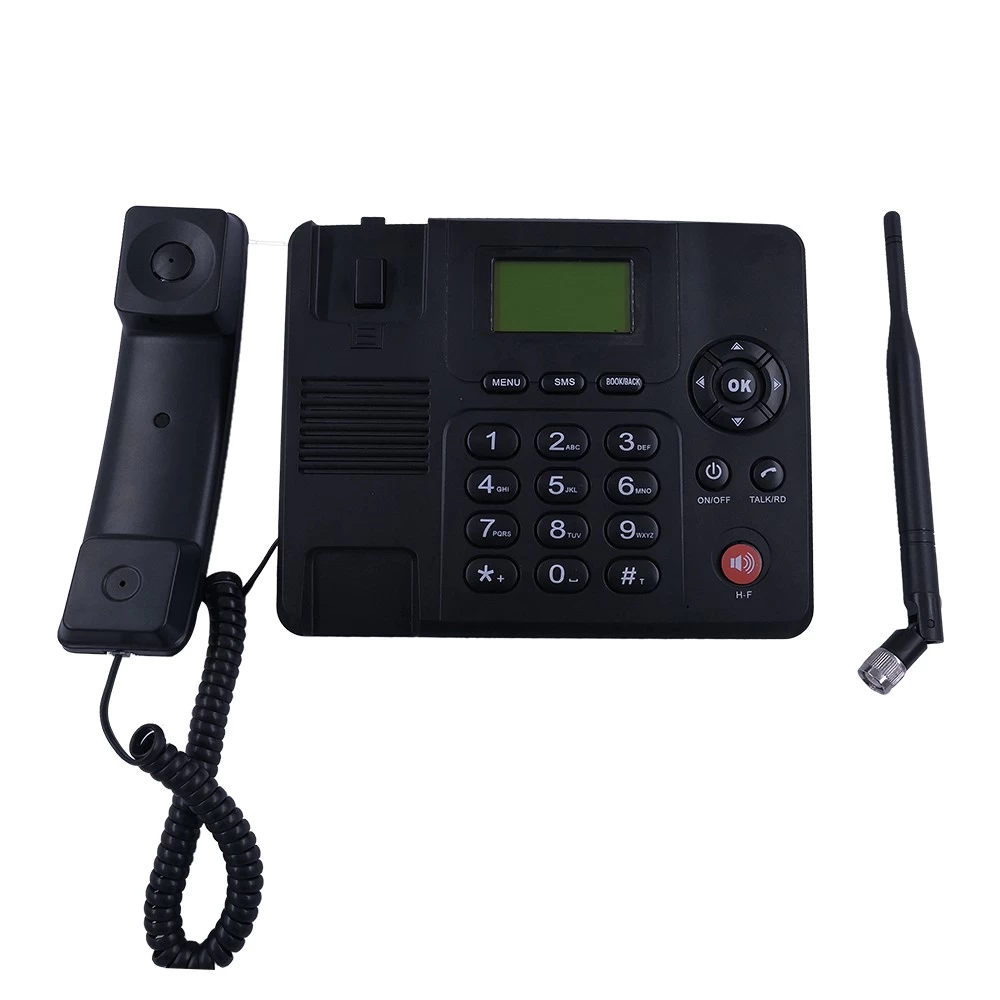 Téléphone sans fil Support téléphonique de bureau Gsm 850/900/1800 /  1900mhz Double carte SIM 2g Téléphone sans fil fixe avec antenne Radio  Réveil Funtion pour Hou