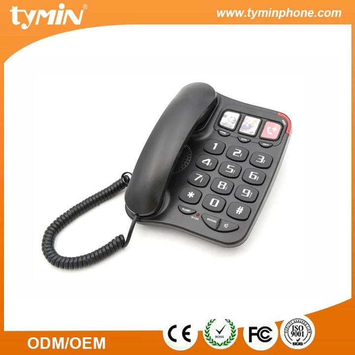China Aliexpress Hohe Qualität 3 Gruppen One-Touch Speicher Big Button Telefon Anrufer Display für Besten Heimgebrauch Geschenk (TM-PA026) Hersteller