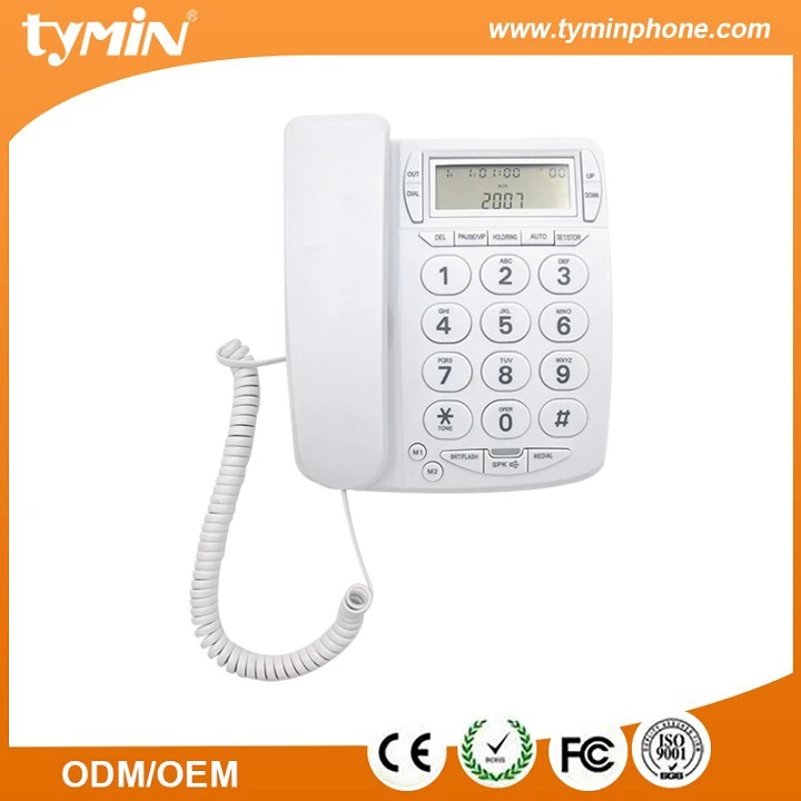 China Linha de terra montável de parede básica botão grande telefone com display de identificação de chamada (TM-PA036) fabricante