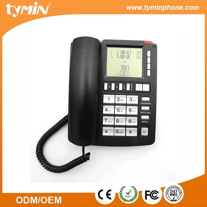 China Grandes telefones análogos da linha terrestre da exposição do LCD com luminoso azul (TM-PA096) fabricante