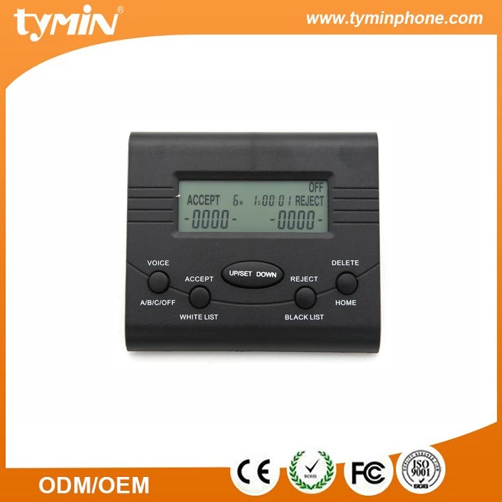 China A mais recente tecnologia Bloqueador de chamadas de exibição de LCD pequeno com função de bloqueador de chamadas de lista branca para escritório e uso doméstico (TM-PA009E) fabricante