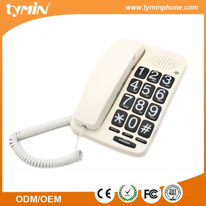 China Nieuwe aankomst handset volume instelbare snoer grote knop telefoon voor thuisgebruik (TM-PA015) fabrikant