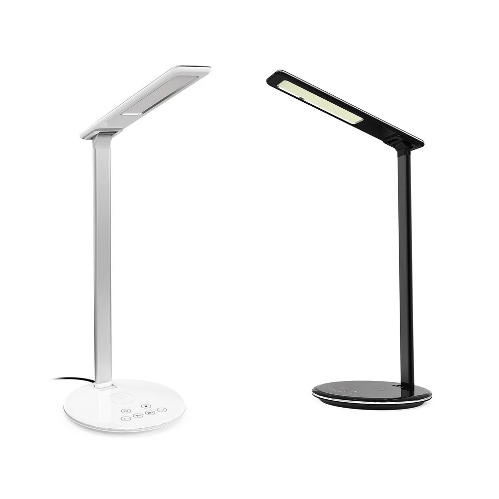 Lampe de bureau avec chargement compatible Qi et luminosité/couleurs  réglables