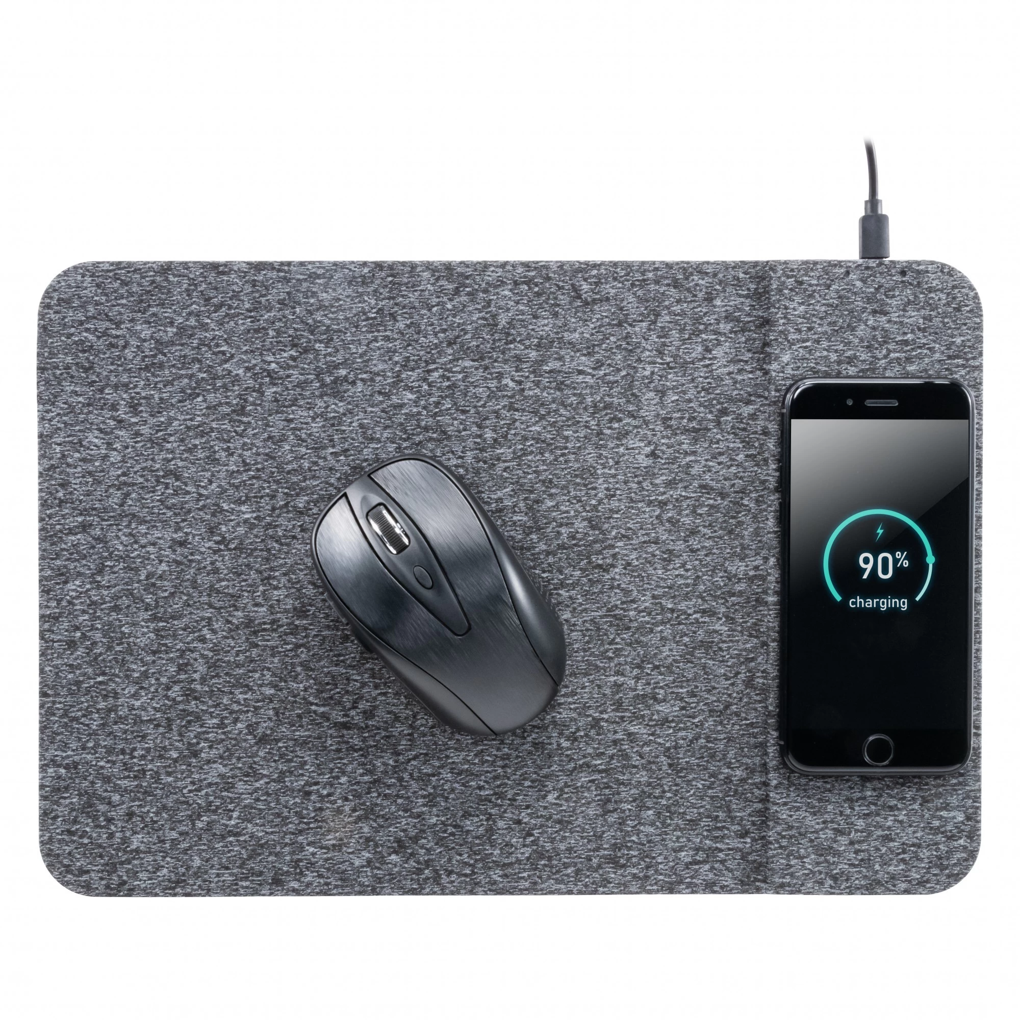 China Hot Selling 2 in 1 Fast Wireless Charger Mouse Pad with Customized Fabric on The Surface for Computer Games and Office Study Use (MH-D85) manufacturer