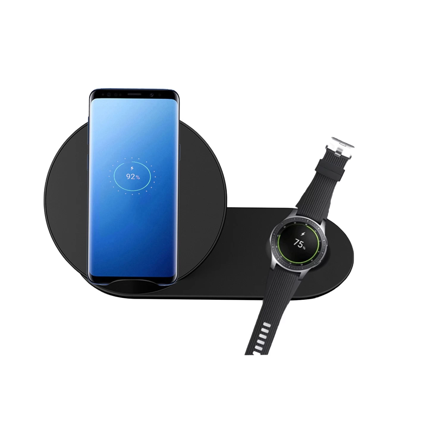 China Shenzhen New Design 2 in 1 Wireless Charging Pad for iPhone XS Max/XS/XR/X/8 Plus and Samsung Galaxy S9/S8 and Compatible with Samsung Watches(MH-Q440B) manufacturer