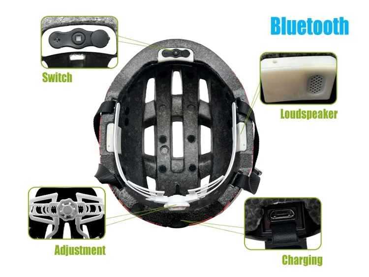 Nuovo casco della bici di Bluetooth con l'altoparlante senza fili integrato  del Bluetooth