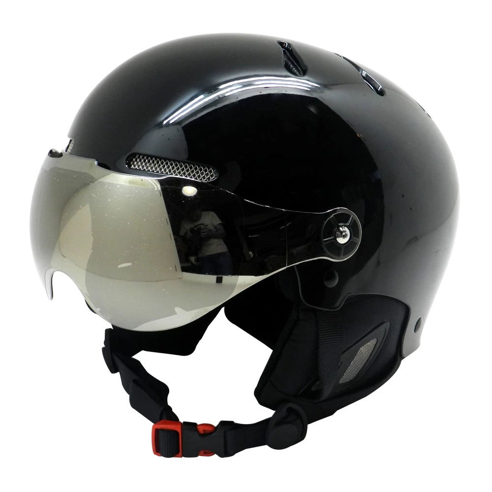 porcelana shell ABS cascos de esquí multifuncionales, casco de esquí con visera fabricante