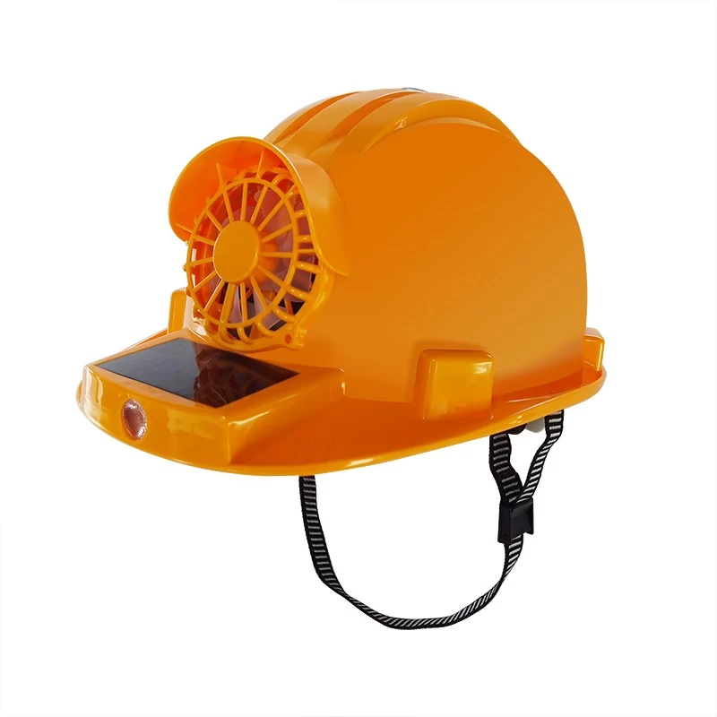 China Polycrystalline solar panels safety hard hat Outdoor industrial use with fan and torch light manufacturer