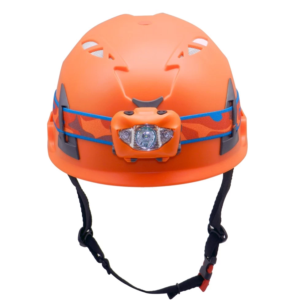 China Fashion design headlight front lamp Rock Climbing Safety Helmet AU-M02 manufacturer