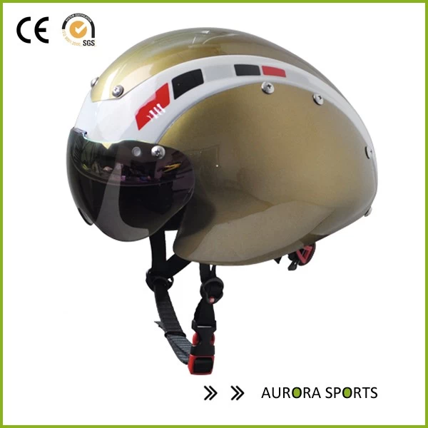 Čína Profesionální časová zkušební trať cyklistická helma s ochrannými brýlemi au-t01 výrobce