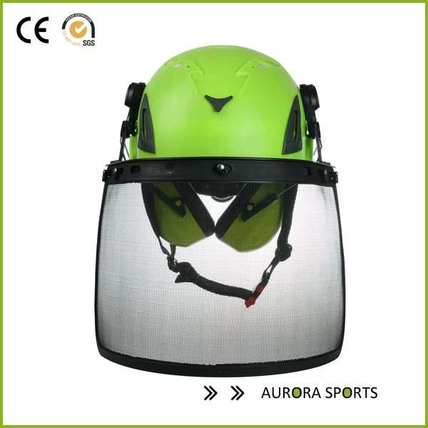 porcelana casco de malla de hierro mascarilla protectora del árbol de ascenso Casco de AU-M02 fabricante