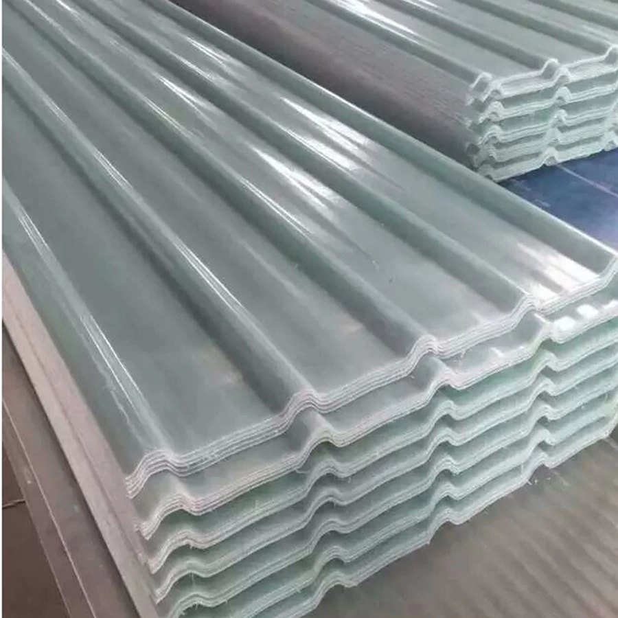China Clear Translucent Flat and Corrugated Fiberglass GRP FRP Sheets for Roofing manufacturer
