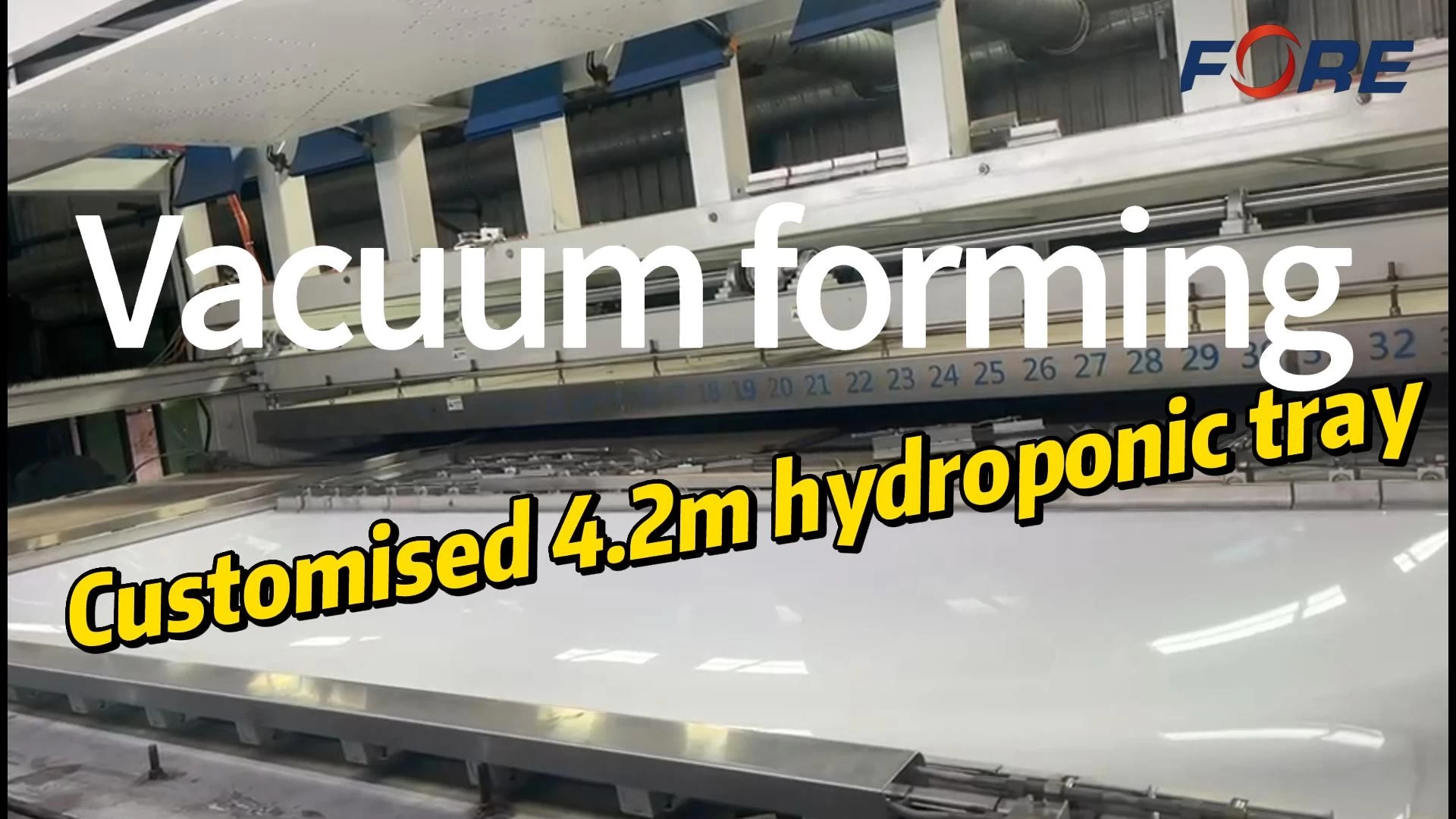 Vacuum forming of customised 4.2m hydroponic trays