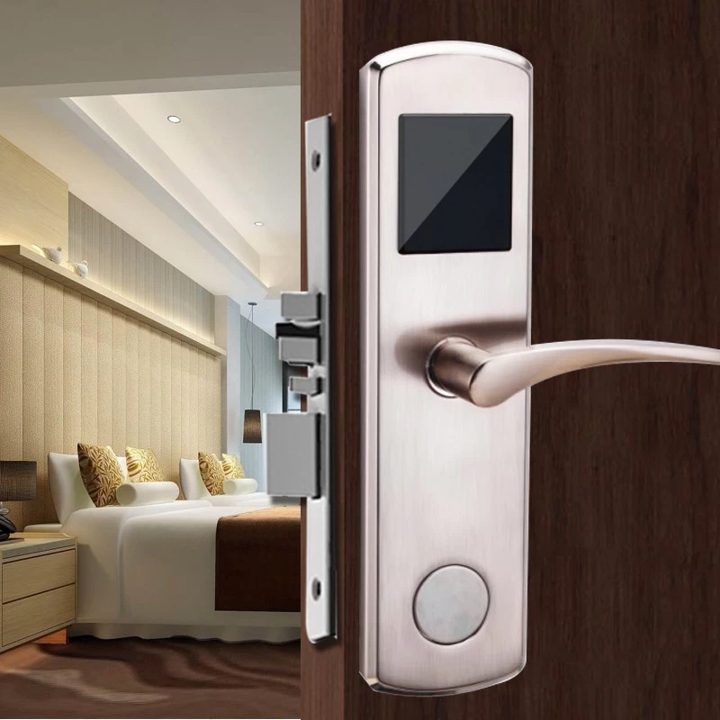 Serrure de porte intelligente sans clé udohow avec carte pour utilisation d'hôtel / projet DH8014Y