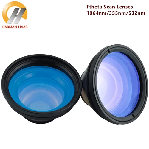 China Fibra UV F-theta 1064 355 532 lentes de digitalização para máquina de marcação a laser de fibra verde UV fabricante