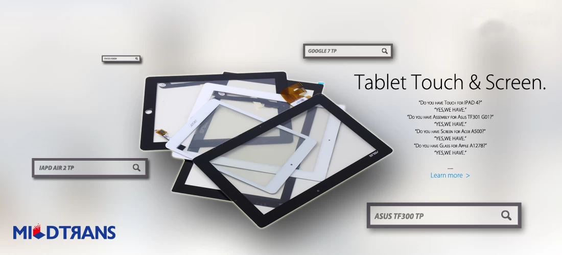 Tablet touch screen supplier