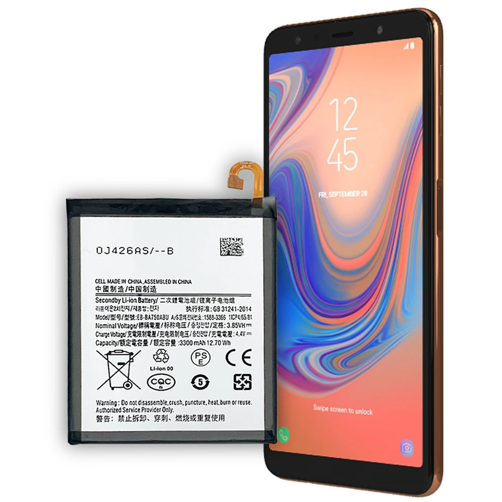 Eb-Ba750Abu 3400Mah Li-Ion Replacement Battery For Samsung A750 A7 2018 Cell Phone Battery