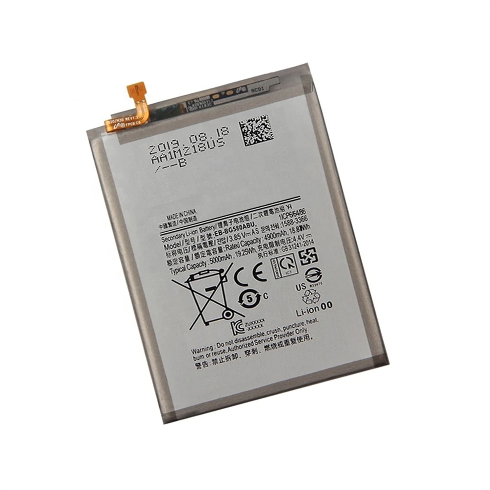 For Samsung Galaxy M20 M30 A40S Battery Replacement 5000Mah Eb-Bg580Abu Phone Battery