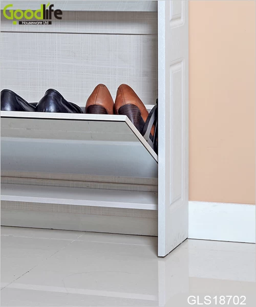 2 drawers mirror rotatable shoe rack designs wood GLS18702