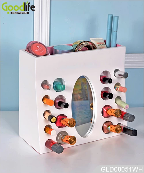 2015 new design wooden cosmetics organizing box GLD08051