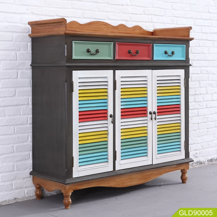2019 New design luxury and fashion American style  3 drawers and 3 doors shoe cabinet