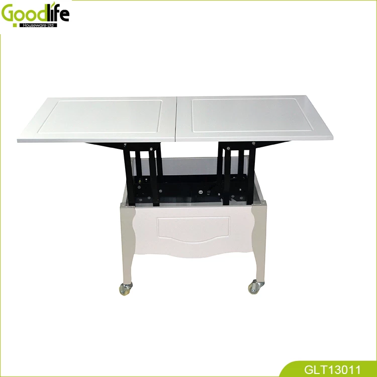 Adjustable height dining table coffee table in living room