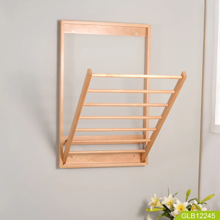 Bathroom folding wooden rack China supplier