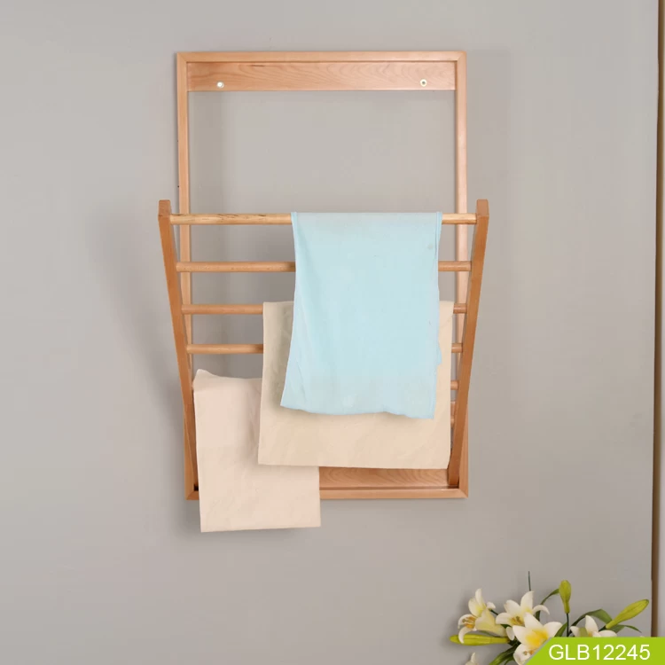 Bathroom folding wooden rack China supplier