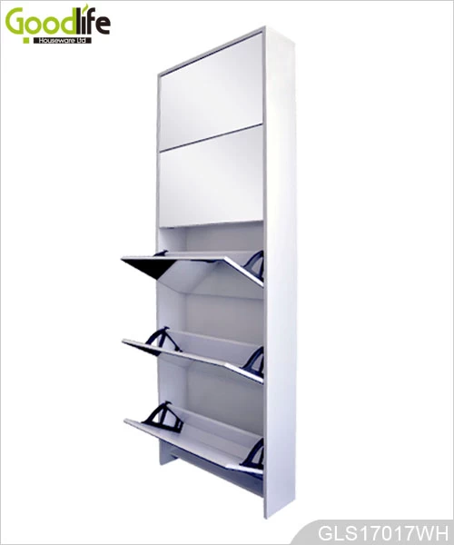 Best seller wooden mirror shoe storage cabinet GLS17017