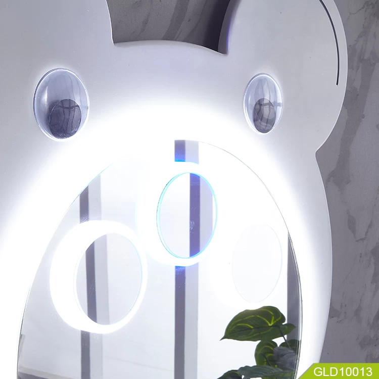 Children wall led mirror with bluetooth speaker