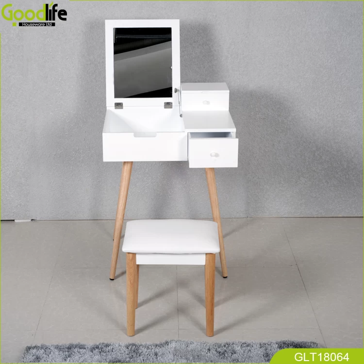 Chinese Shenzhen Goodlife Dressing Table furniture with solid wood stand and mirror desig GLT18064