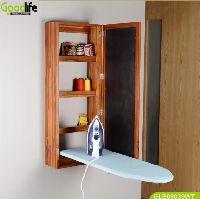 Chinese factory solid wood ironing board storage cabinet