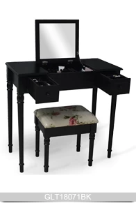 Classic wooden mirrored dressing vanity table with stool from Goodlife GLT18071