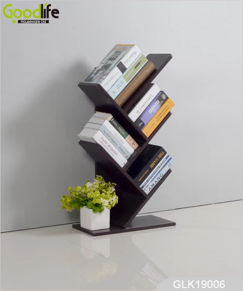 Creative wooden book shelf with tree shape bookcase desktop bookshelf durable mini simple design