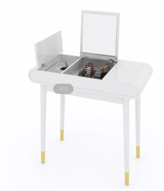 Dressing storage table with mirror