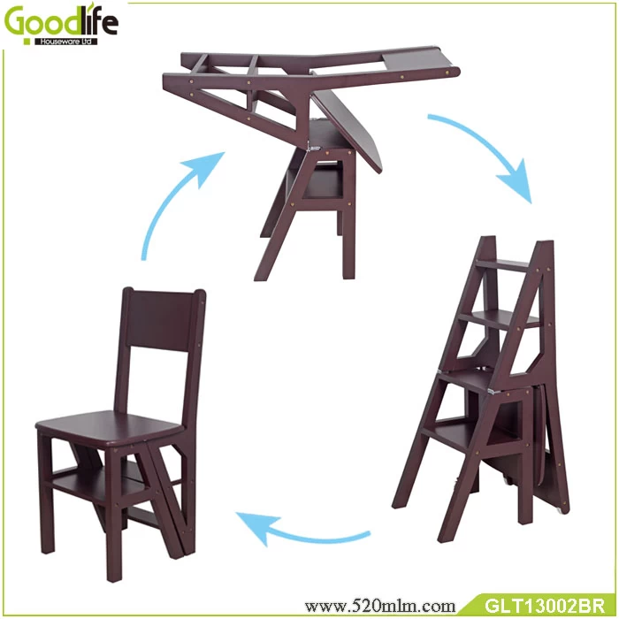 Fashion new design wholesale outdoor leisure folding ladder cheap wooden chair furniture GLC13002