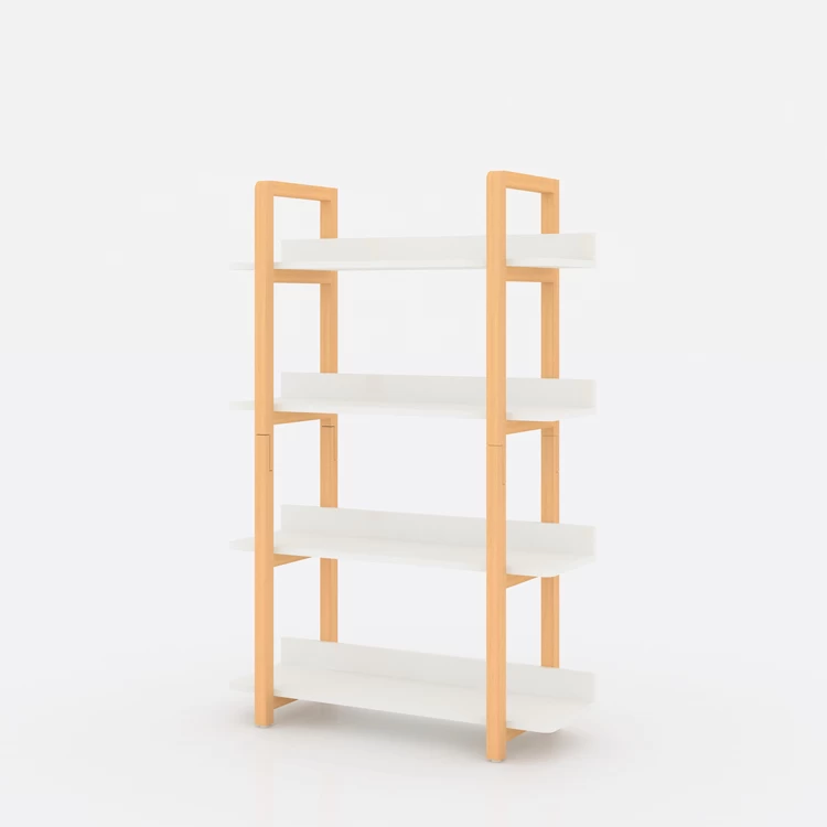 Four tier wooden storage rack