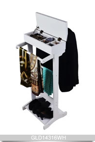 Latest style high quality clothes hanger rack with jewelry cabinet