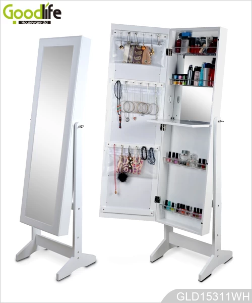 Goodlife floor standing jewelry cabinet with mirror living room furniture dubai