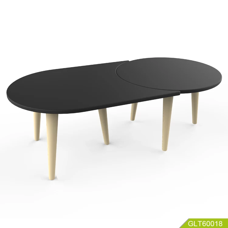 GLT60018 Home use cheap coffee table modern design classic black round wooden mutil Table