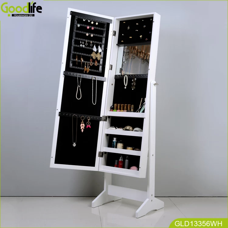 GOODLIFE Black mirror jewelry cabinet bedroom furniture set GLD12214