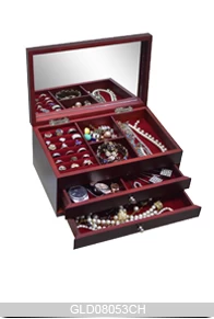 Girl's wooden jewelry boxes for dressing and cosmetics GLD08053