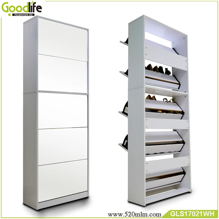 Goodlife 3+2 wooden shoe rack chest of drawers,shoe rack adjustable