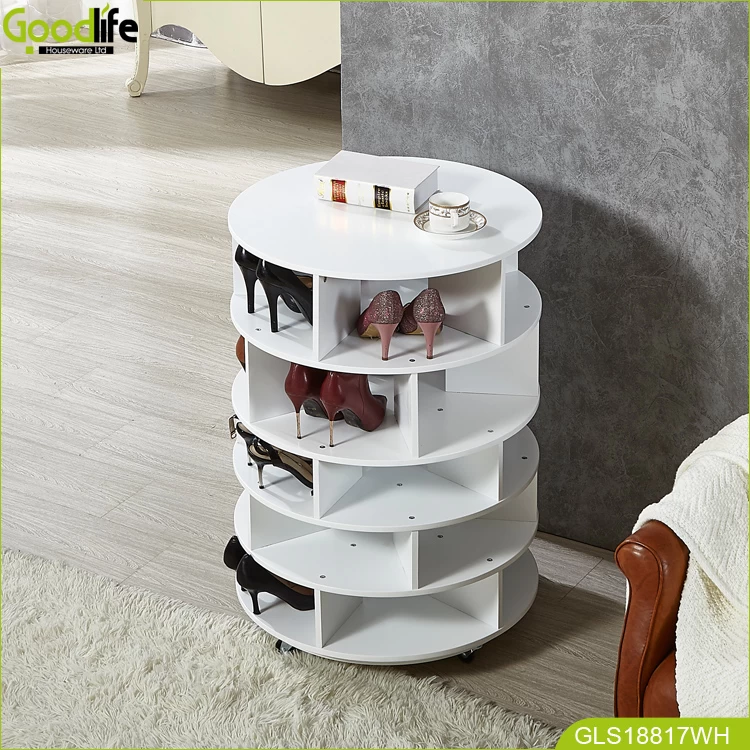 Goodlife Entryway furniture rotating shoe rack shoes organizer wholesale in white