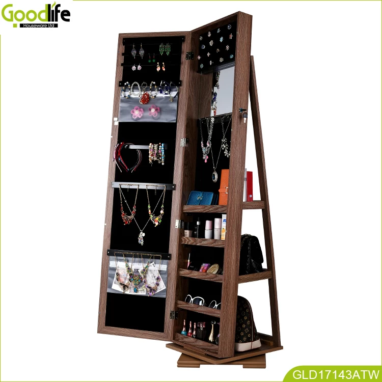 China Goodlife new design rotating jewellery cabinet made of African teak wood  GLD17143 manufacturer